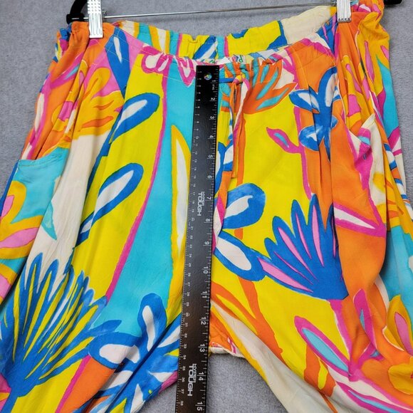 Jams World Pants Womens Medium Floral Rayon Wide Leg Joy Made in Hawaii USA - Picture 5 of 12